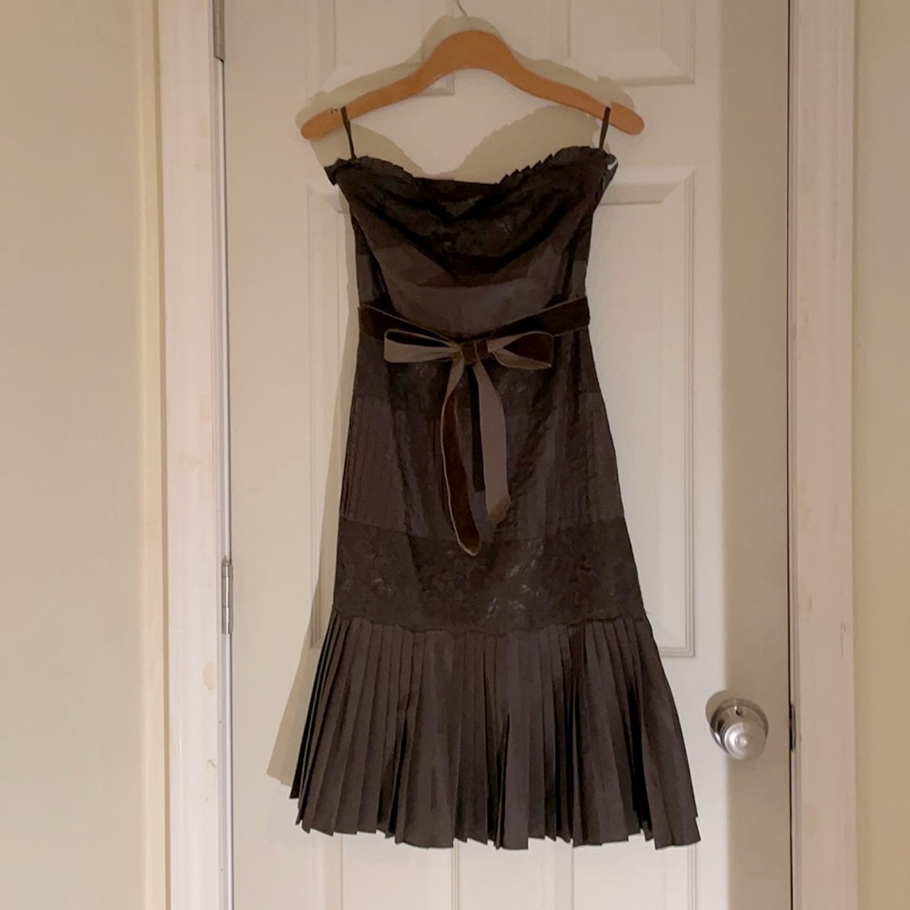 Banana Republic Tea Length Brown cocktail dress 2